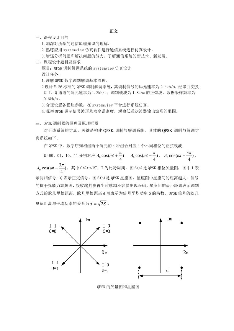 QPSK调制解调系统的systemview仿真设计