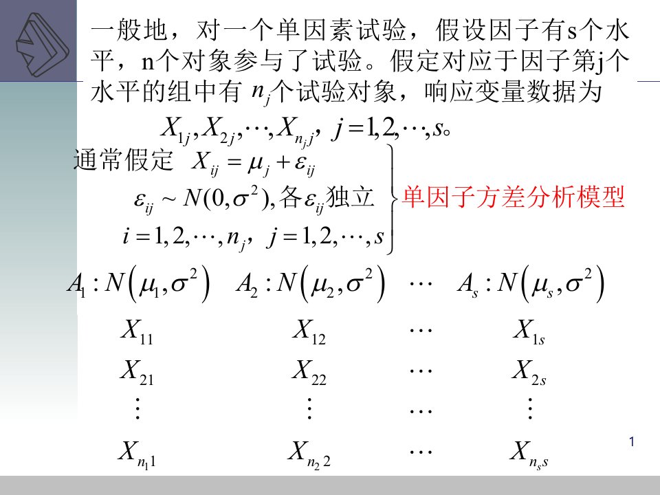 教学课件第九章方差分析及回归分析