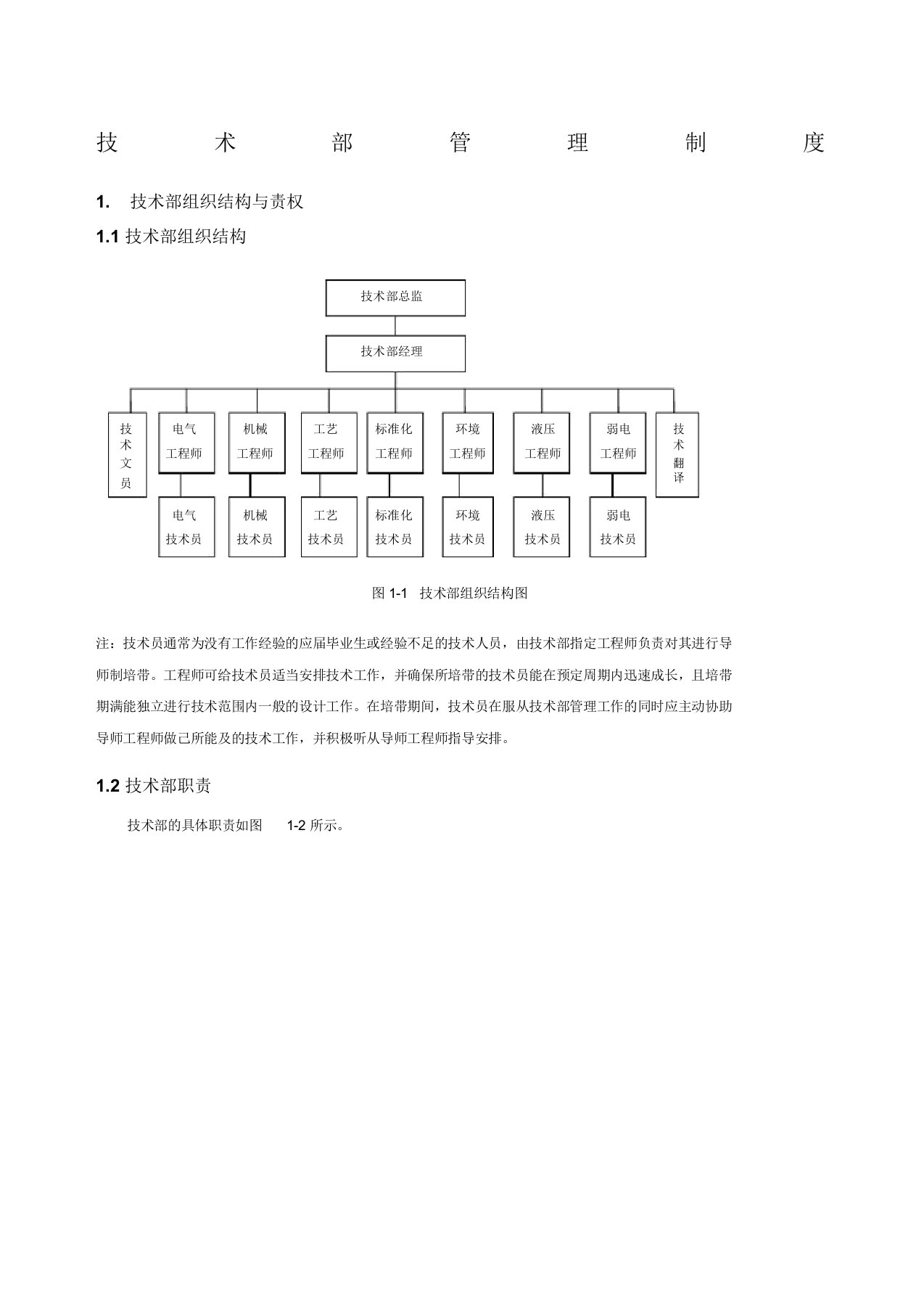 机械类技术部管理制度