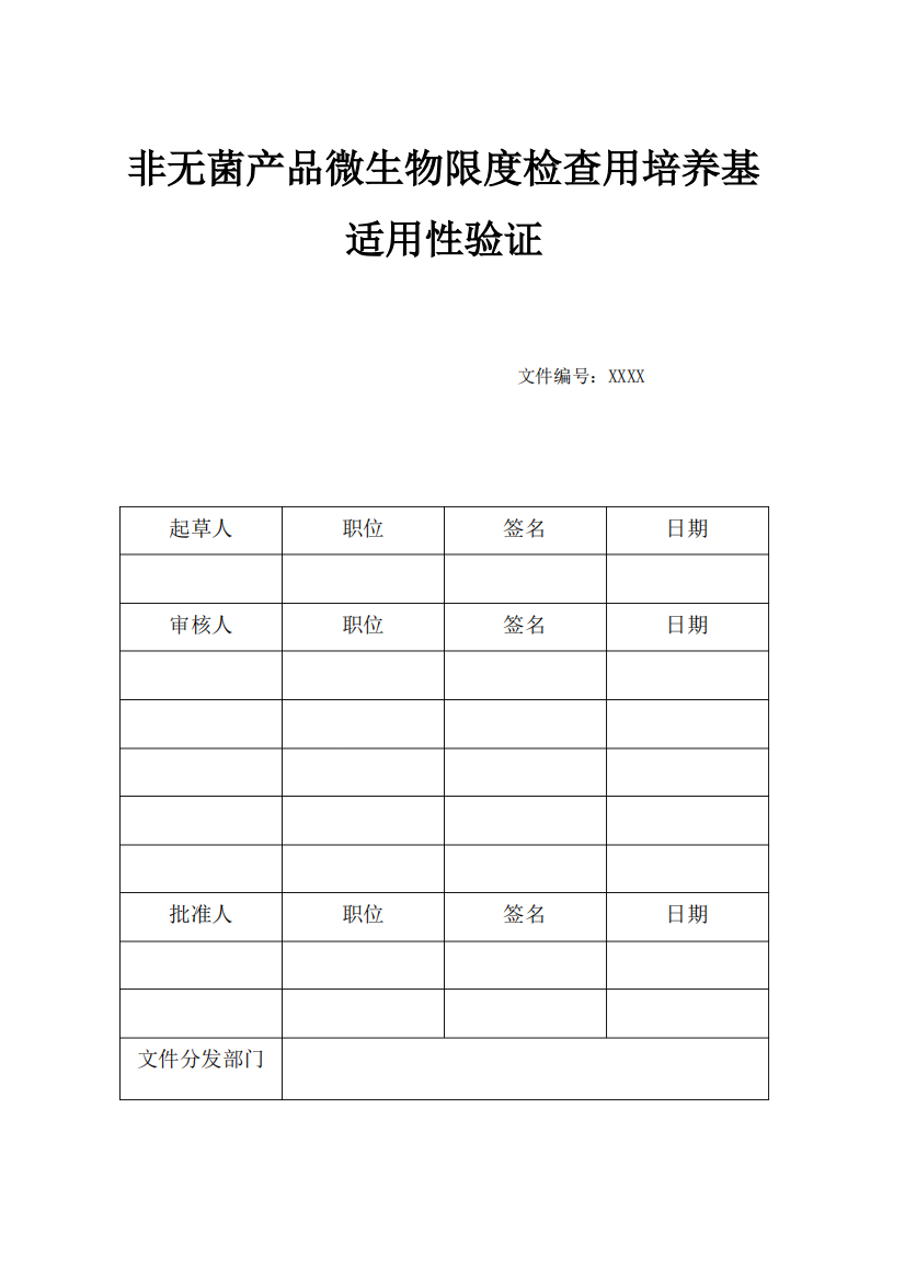 2015版微生物计数培养基适用性验证报告