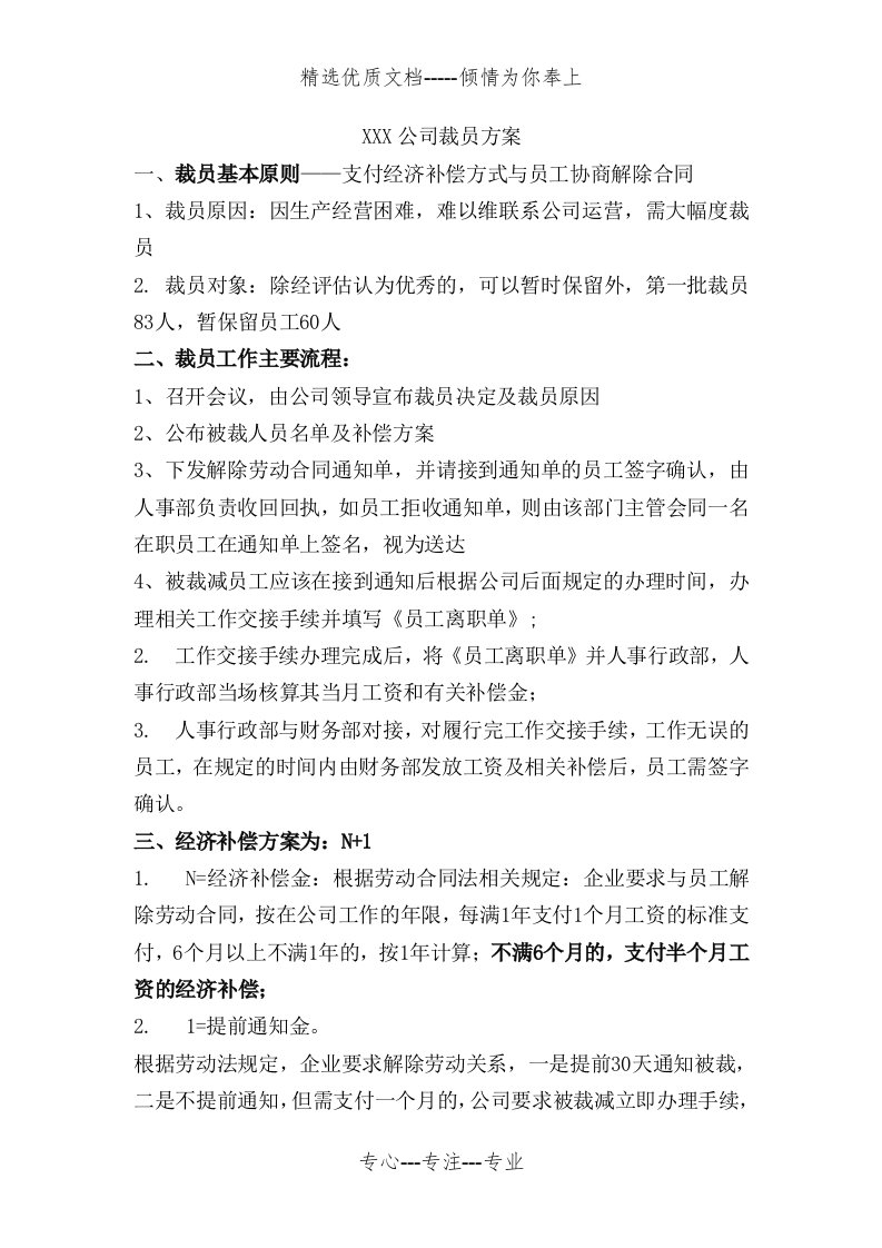 公司裁员方案(共4页)