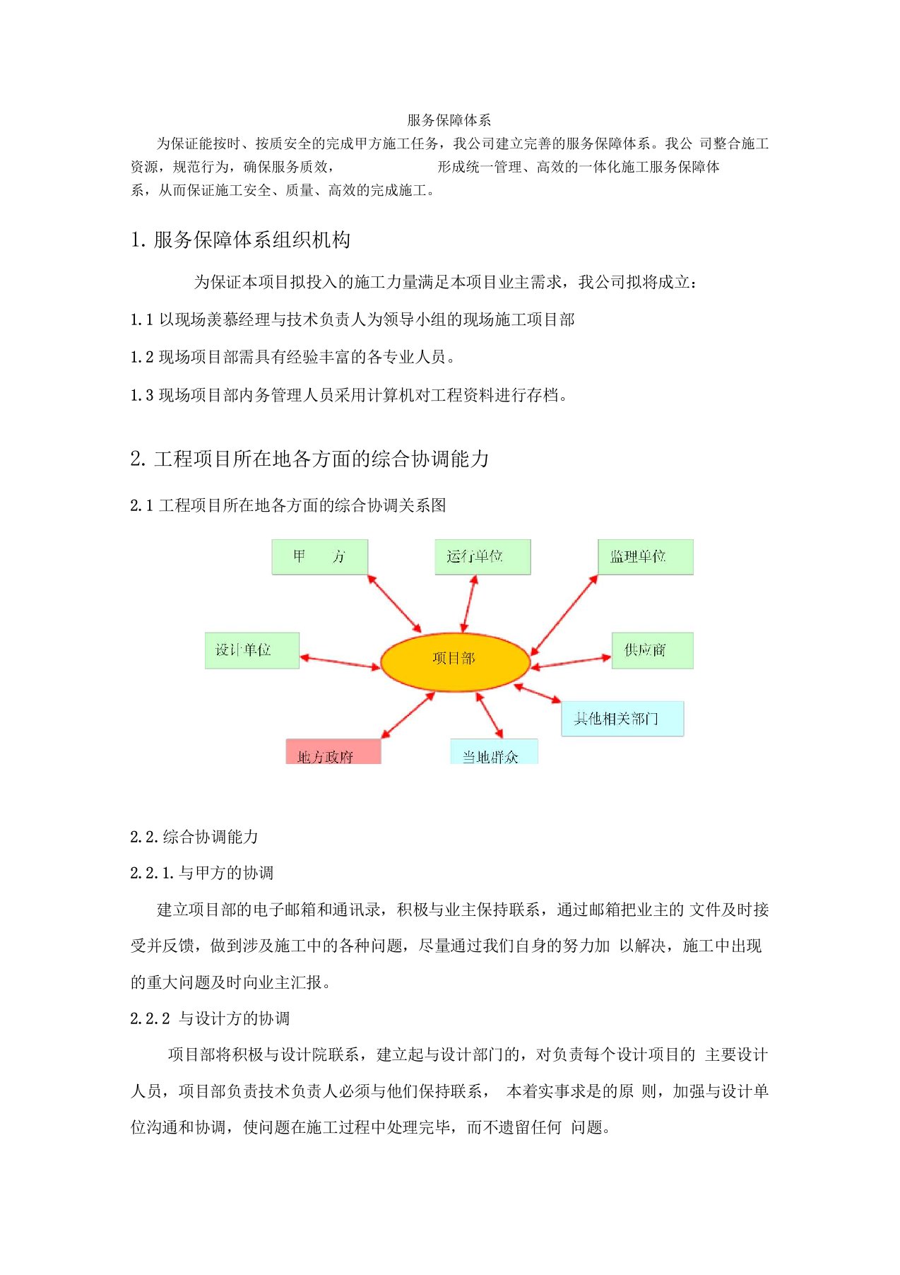 服务保障体系