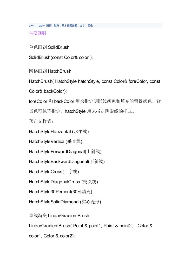 C++GDI+画刷、矩阵、基本绘图函数、文字、图像