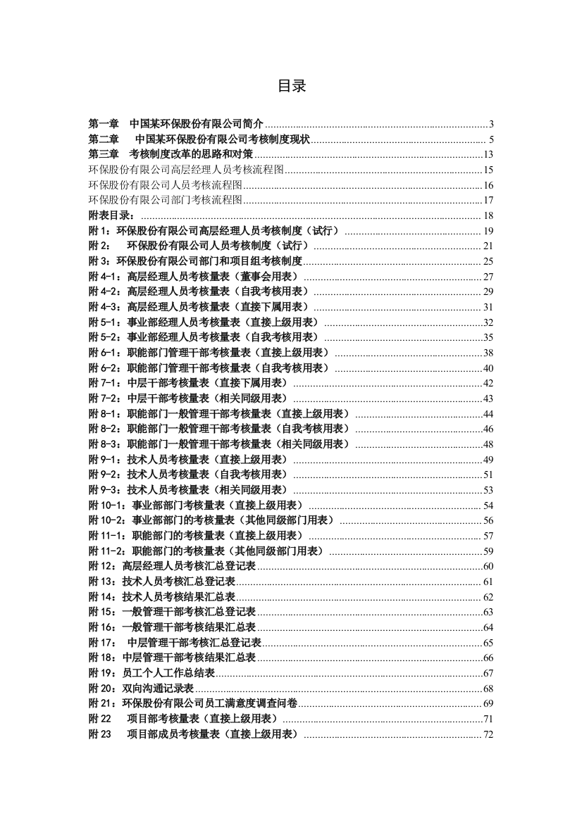 环保股份有限公司考核制度策划