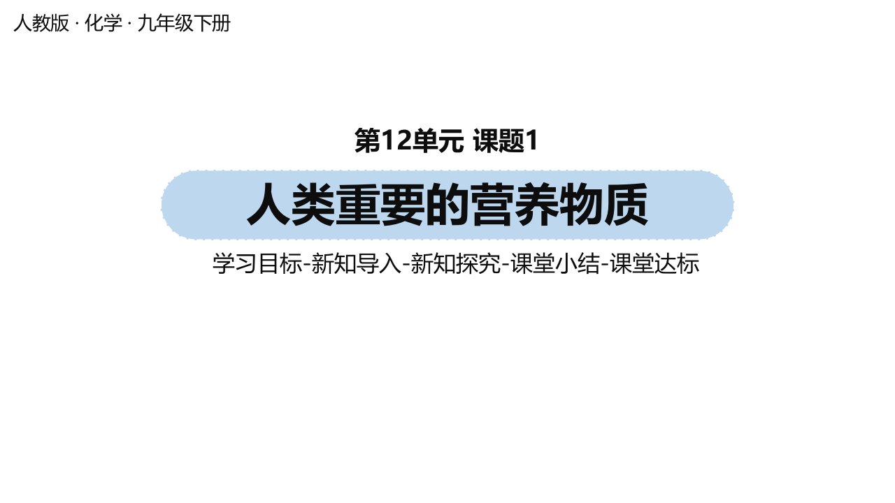 人教版九年级化学下册教学课件第12单元课题1人类重要的营养物质