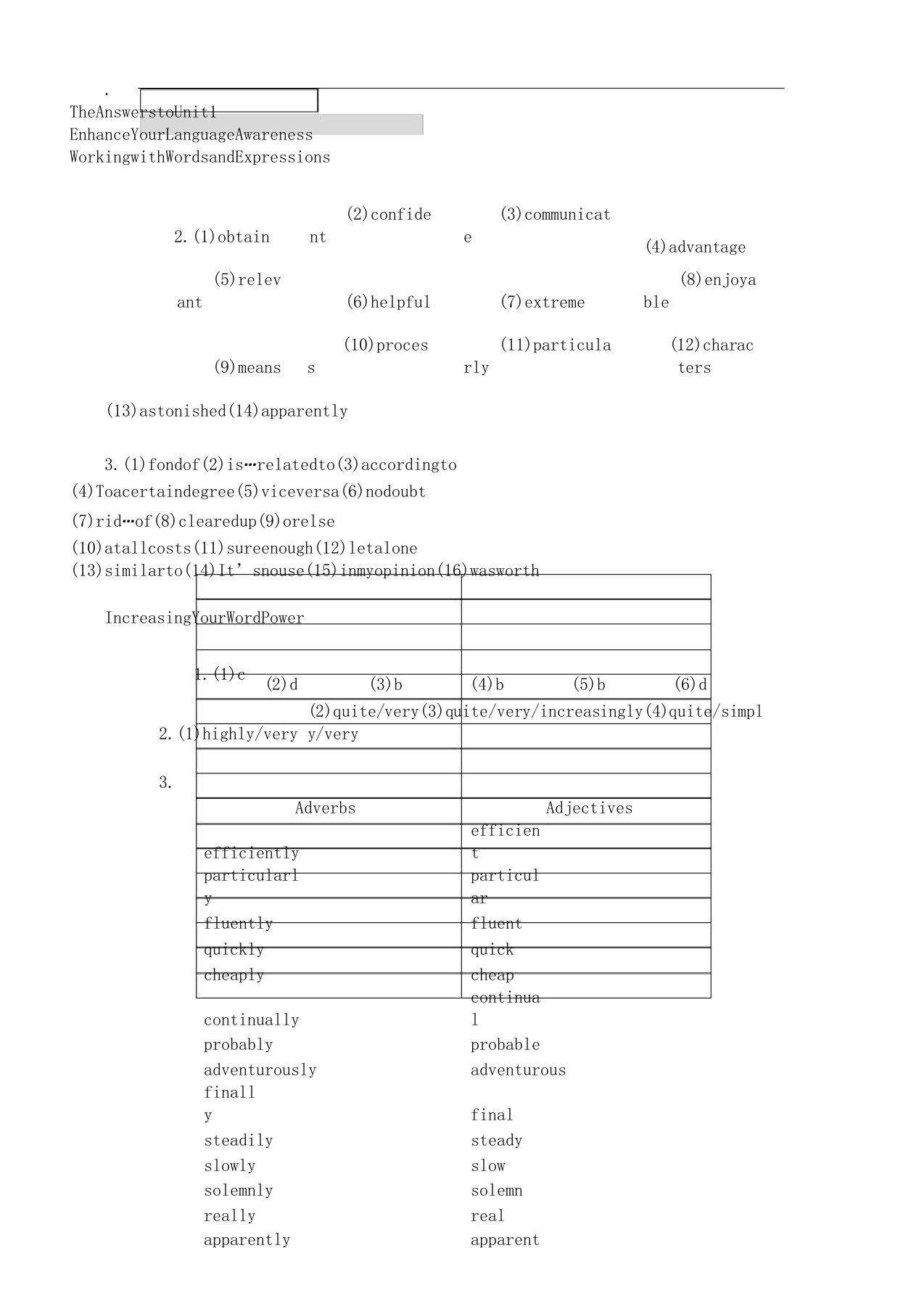 新世纪大学英语综合教程1课后答案全