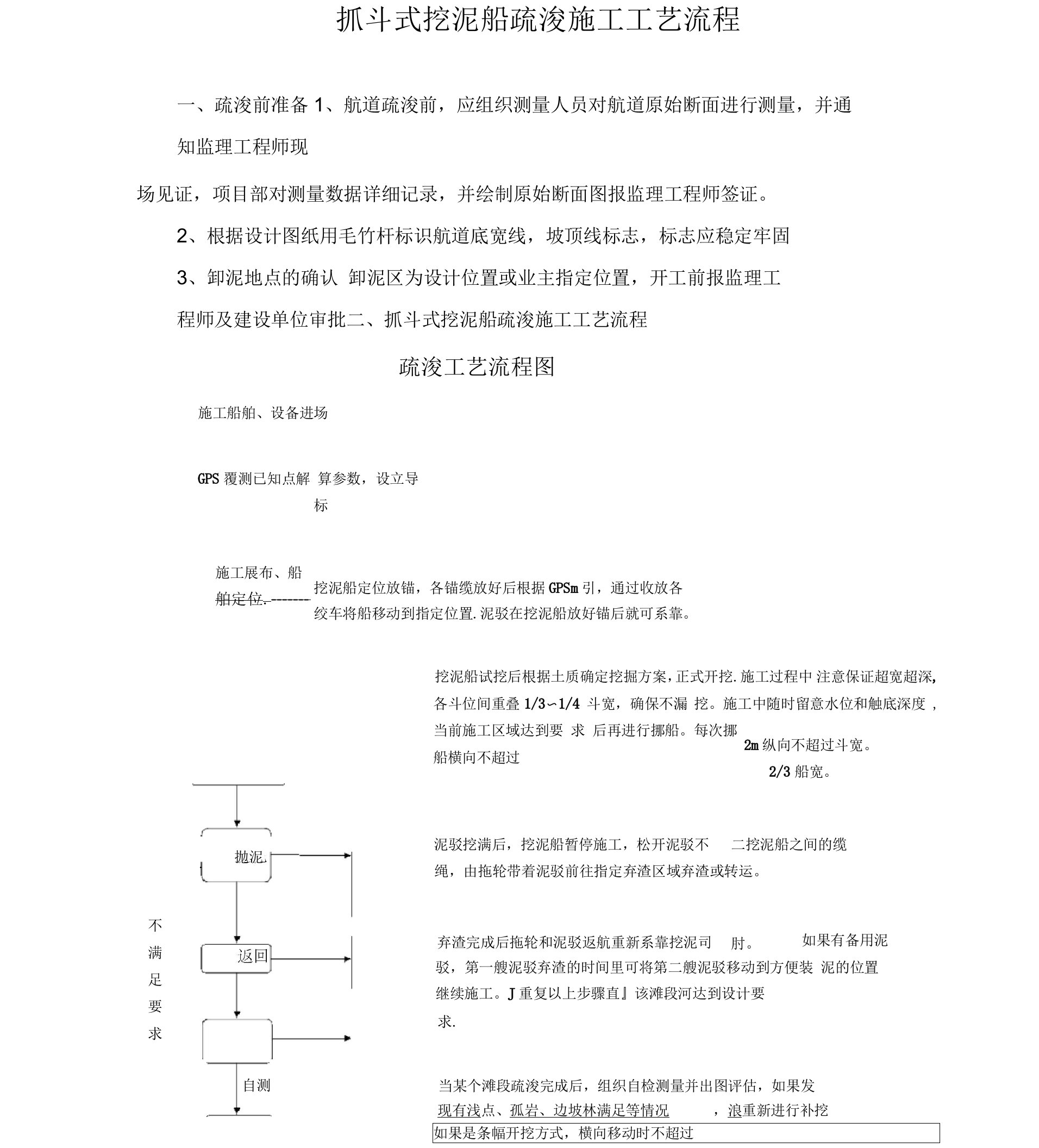 抓斗式挖泥船施工方案