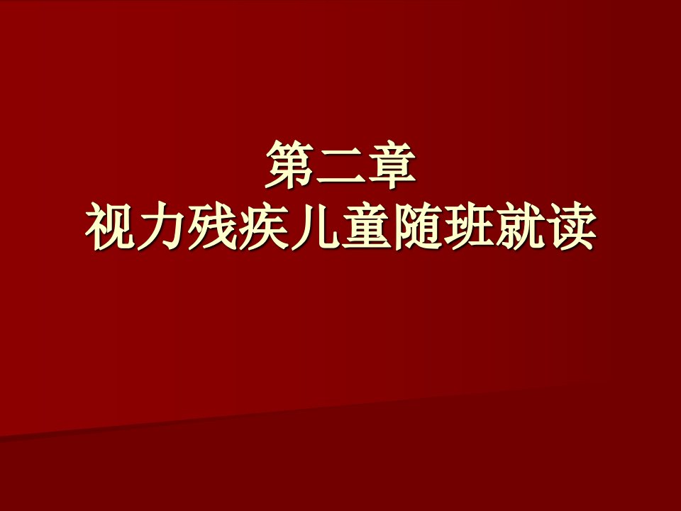 视力残疾儿童随班就读