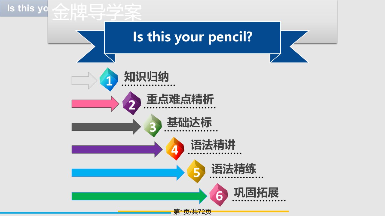 金牌导学案七年级英语上册UnitPPT课件