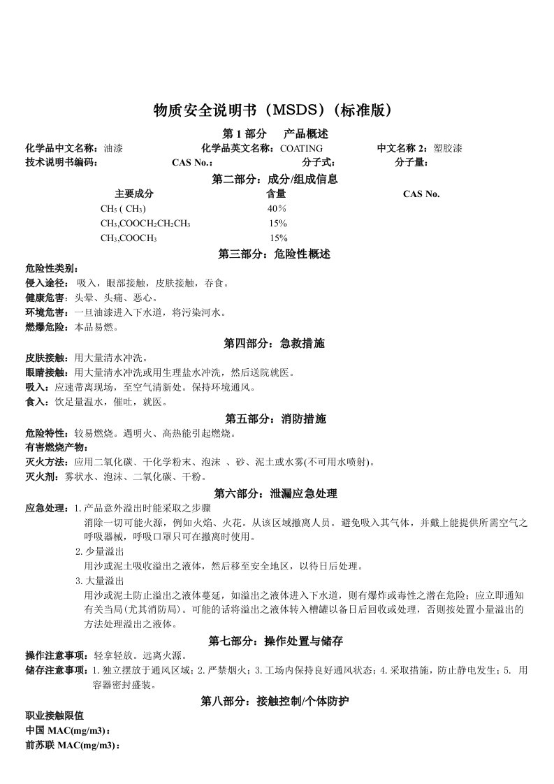 MSDS-油漆[1]