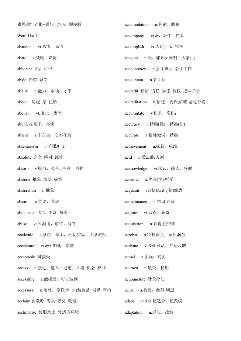 2022年雅思词汇词根联想记忆法加强