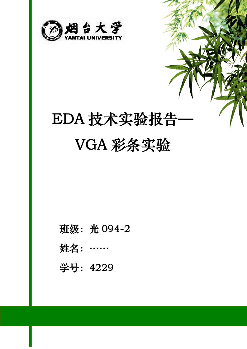 EDA实验报告-VGA彩条显示