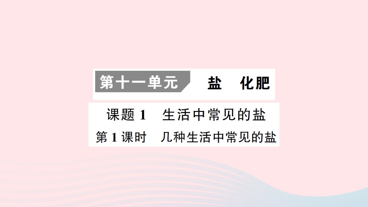 2023九年级化学下册第十一单元盐化肥课题1生活中常见的盐第1课时几种生活中常见的盐考点笔记作业课件新版新人教版