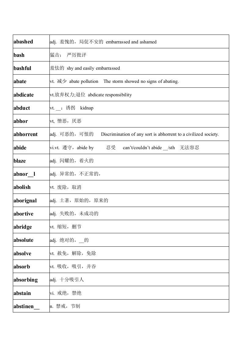 张红岩单词-TOFEL