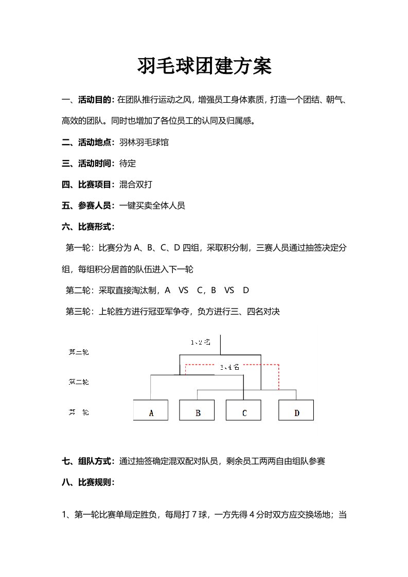 羽毛球团结方案