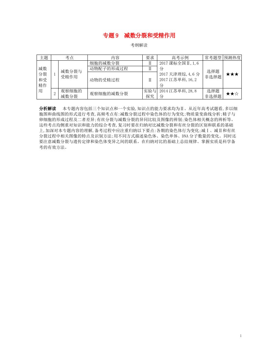 高考生物一轮复习