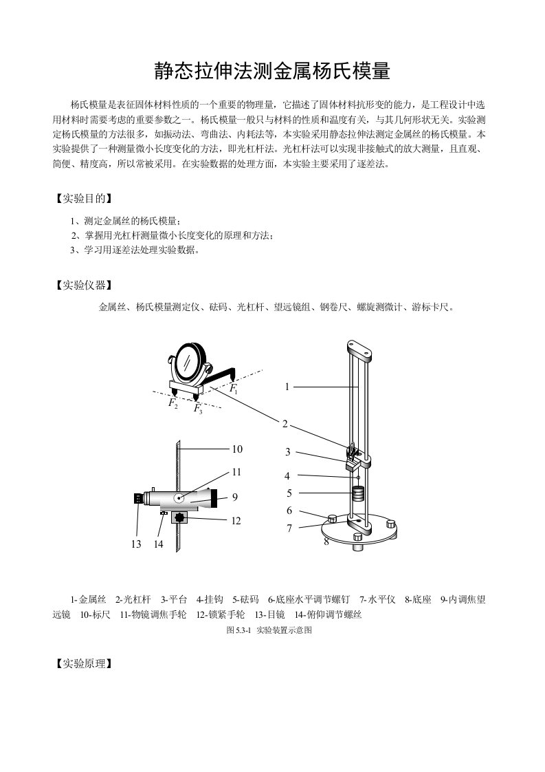 指导书-04静态拉伸法测金属杨氏模量