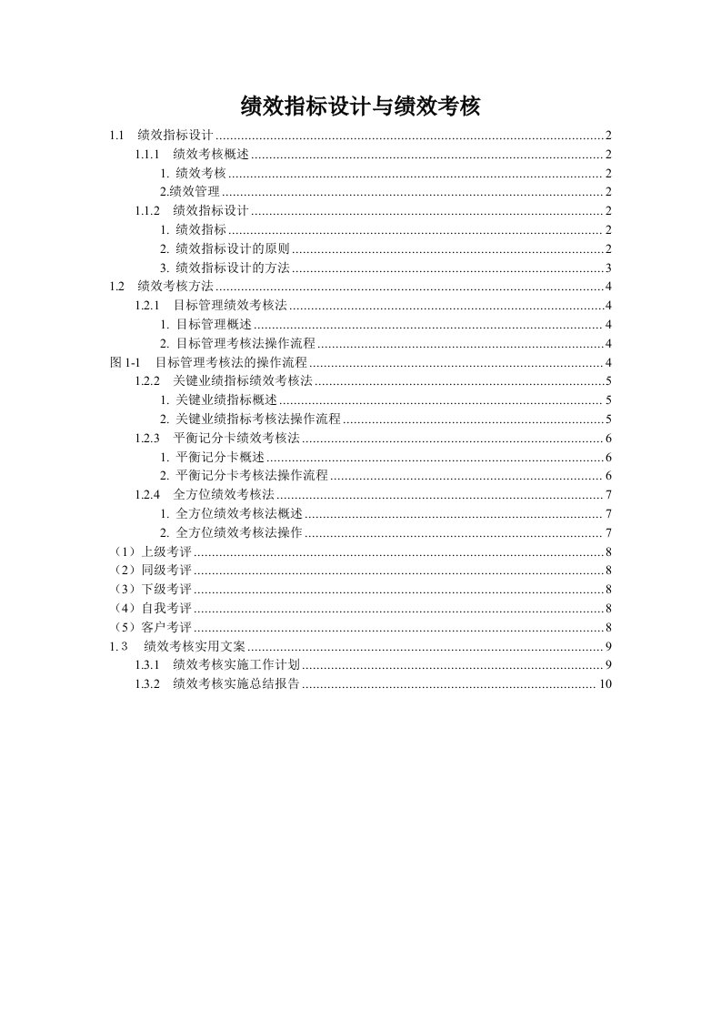 精选绩效指标设计绩效考核