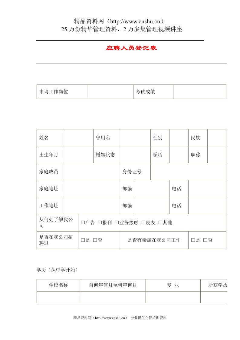 应聘人员登记表(1)