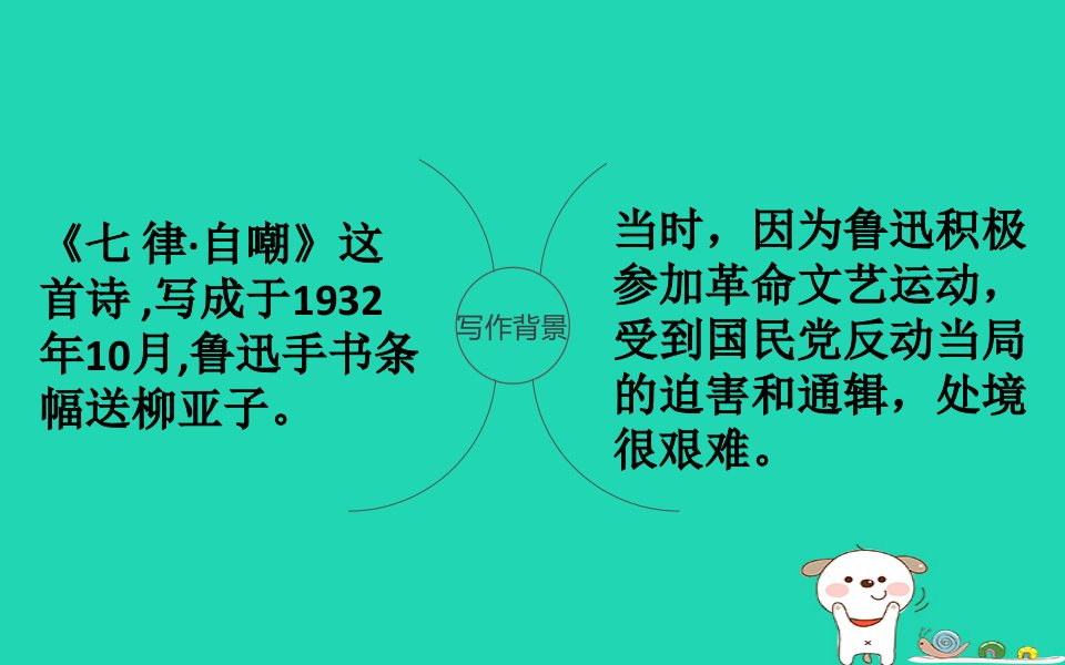 九年级语文上册第三单元第12课自嘲课件1沪教版五四制