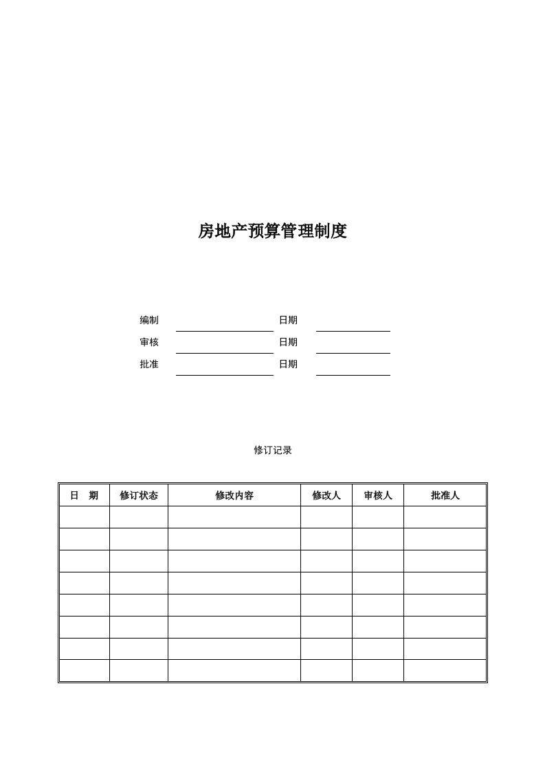 房地产预算管理制度