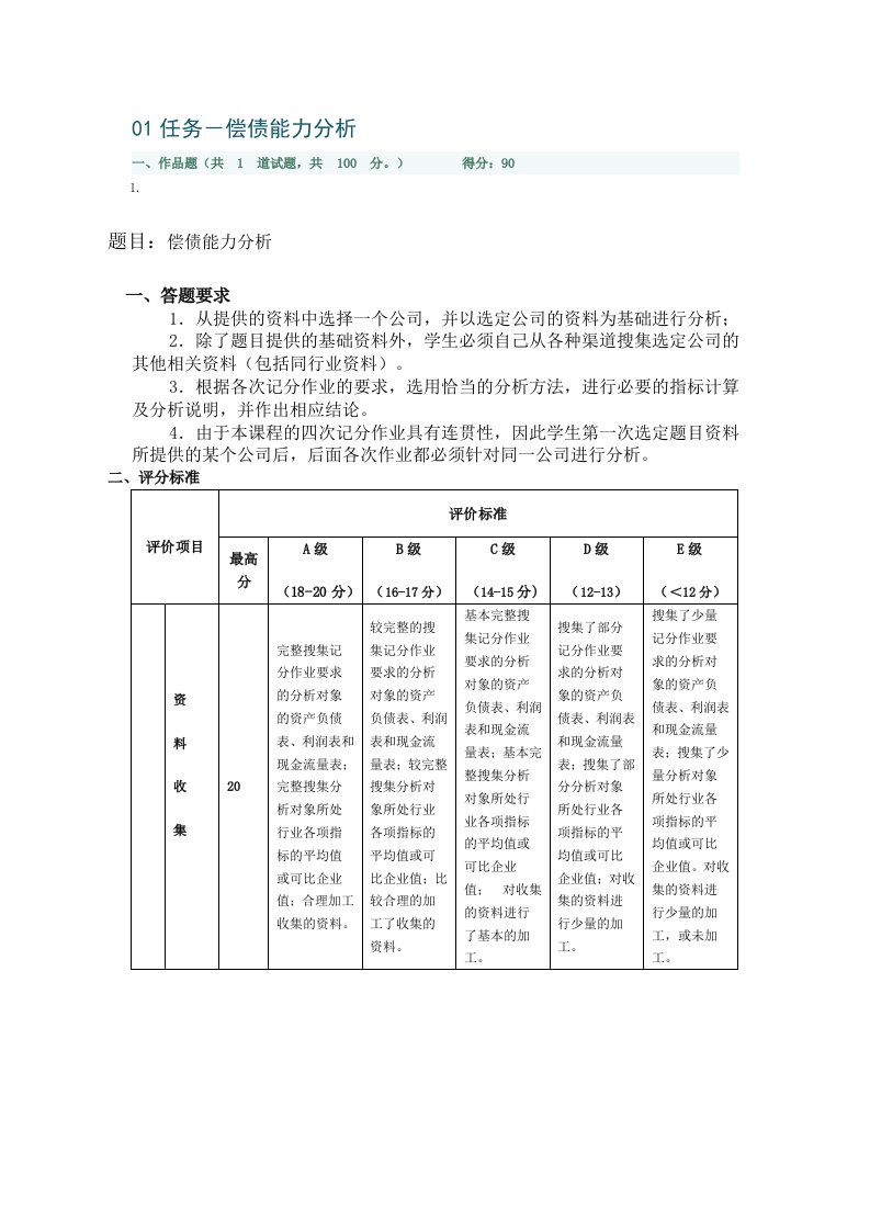 财务报表分析01任务-偿债能力分析[1]