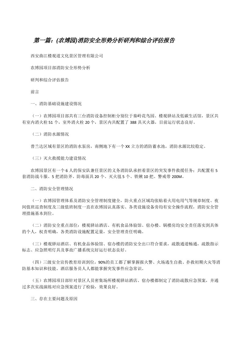 (农博园)消防安全形势分析研判和综合评估报告[修改版]