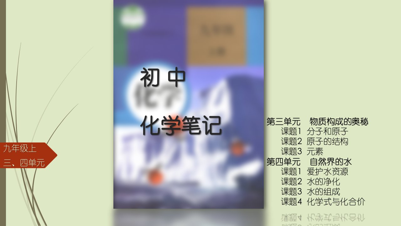 人教九上化学3~4单元笔记-课件【PPT演示稿】