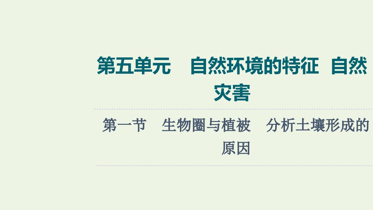 2022版新教材高考地理一轮复习第5单元自然环境的特征自然灾害第1节生物圈与植被分析土壤形成的原因课件鲁教版