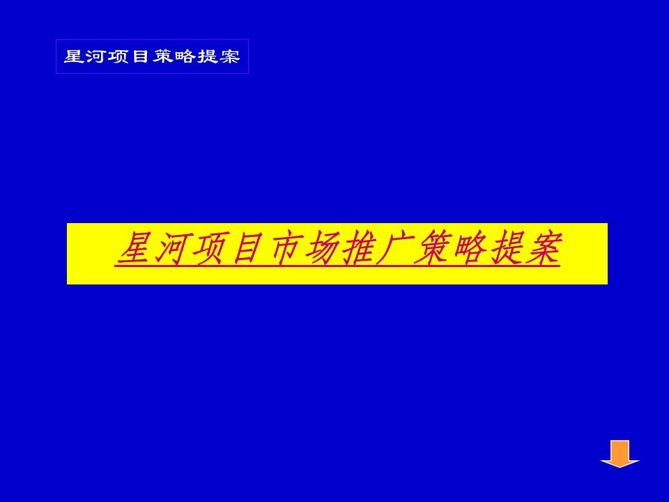 [精选]星河项目市场推广策略提案-房地产策划文案