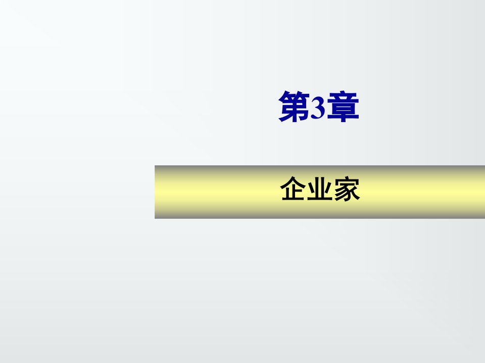 领导管理技能-第三章企业家