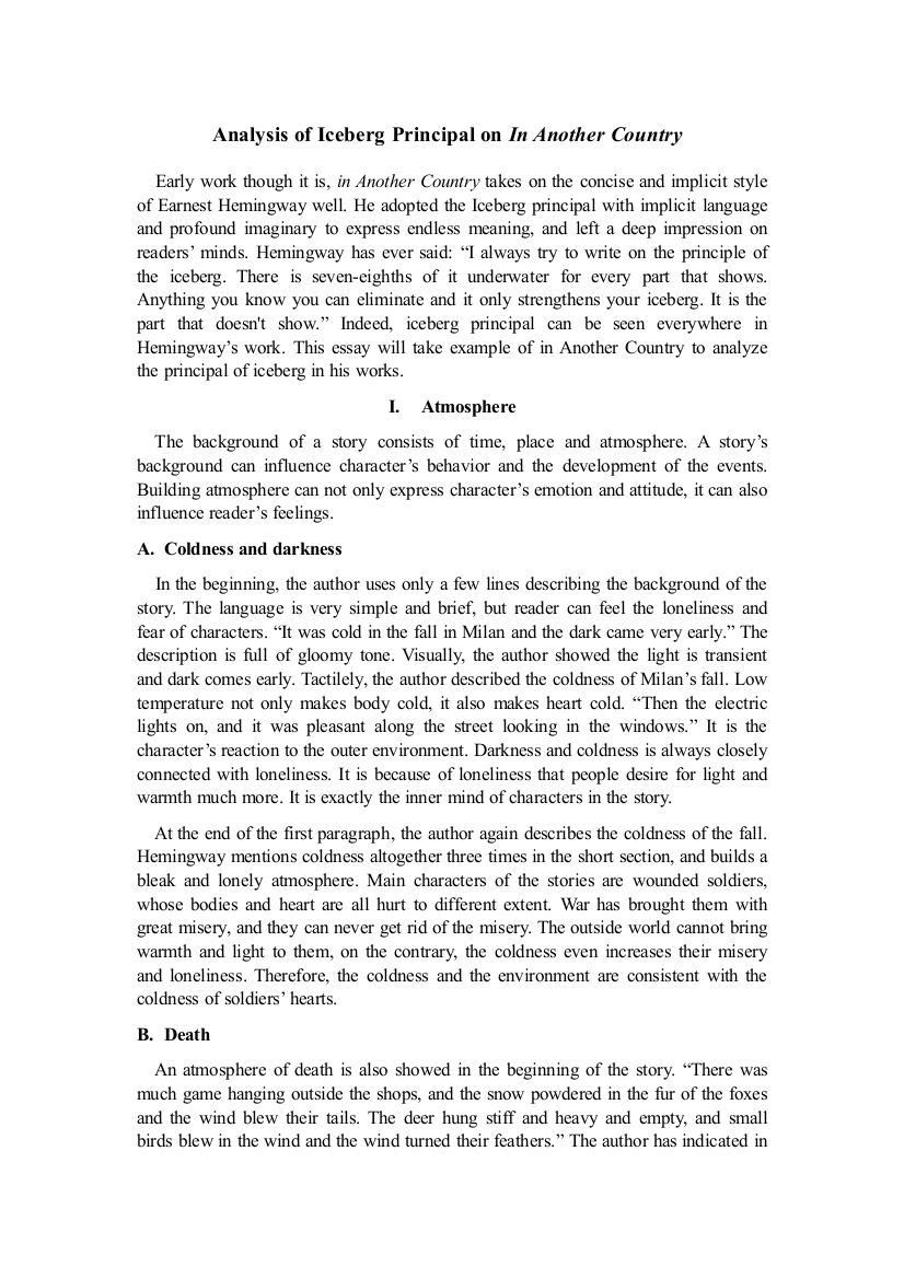 冰山理论分析Analysis