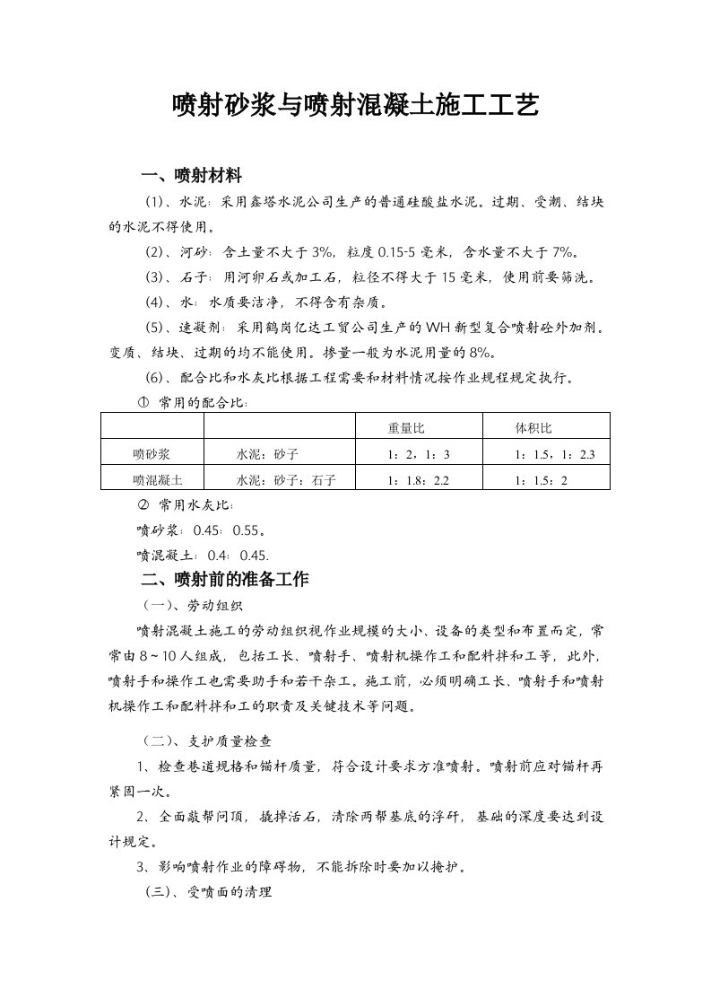 喷射砂浆与喷射混凝土施工工艺