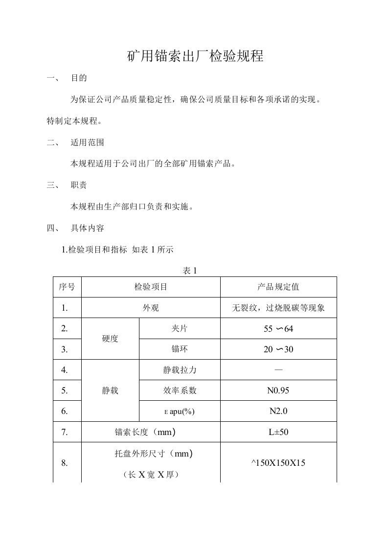 锚索出厂检验规程