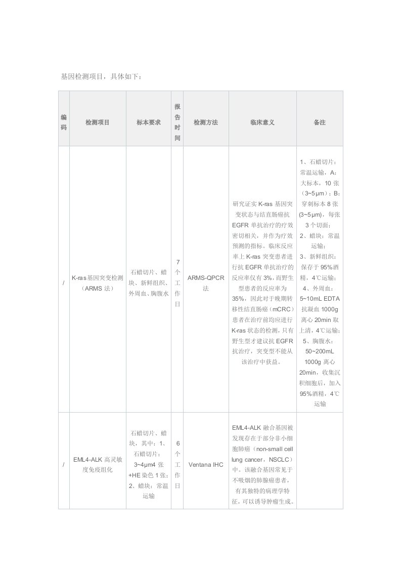 基因检测项目介绍