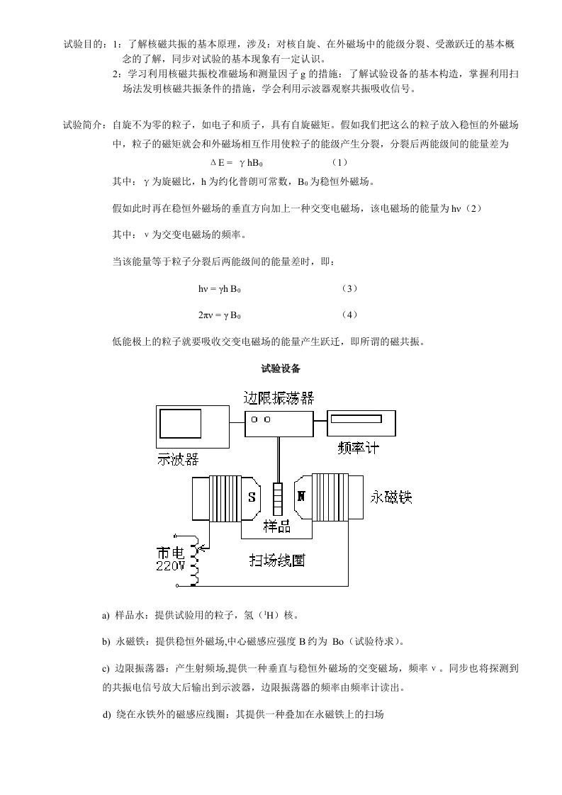 2023年核磁共振物理实验报告