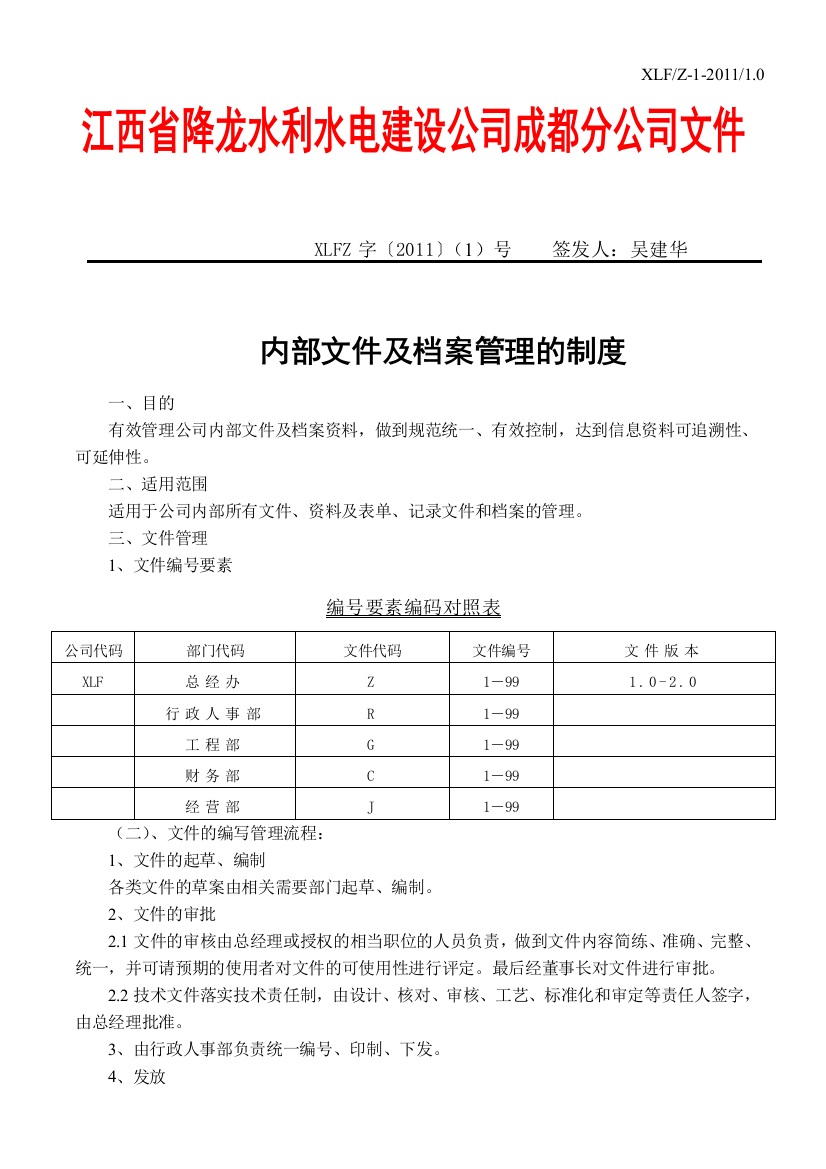 文件编号管理制度