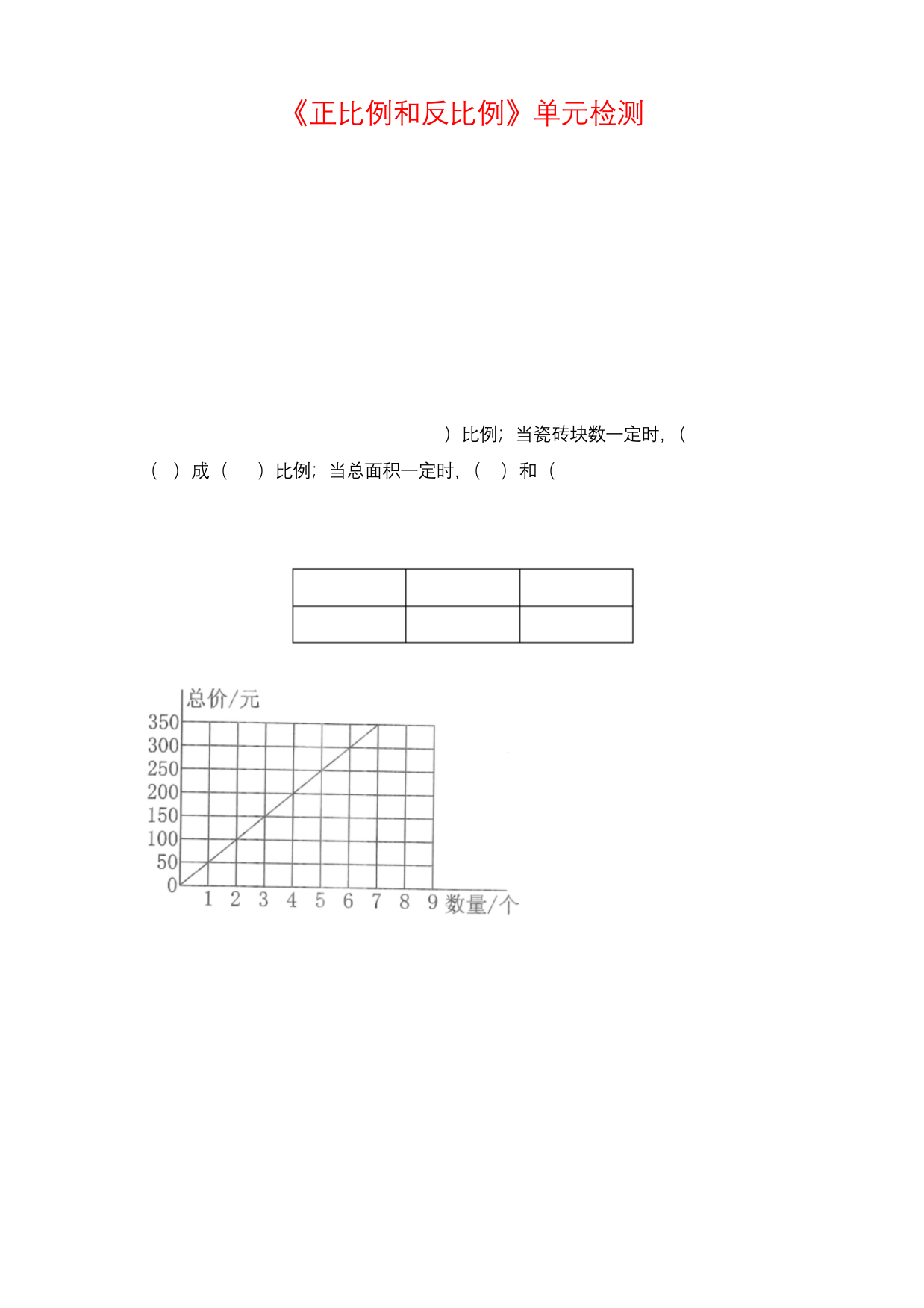 精品六年级下册数学正比例与反比例测试题含答案北师大版