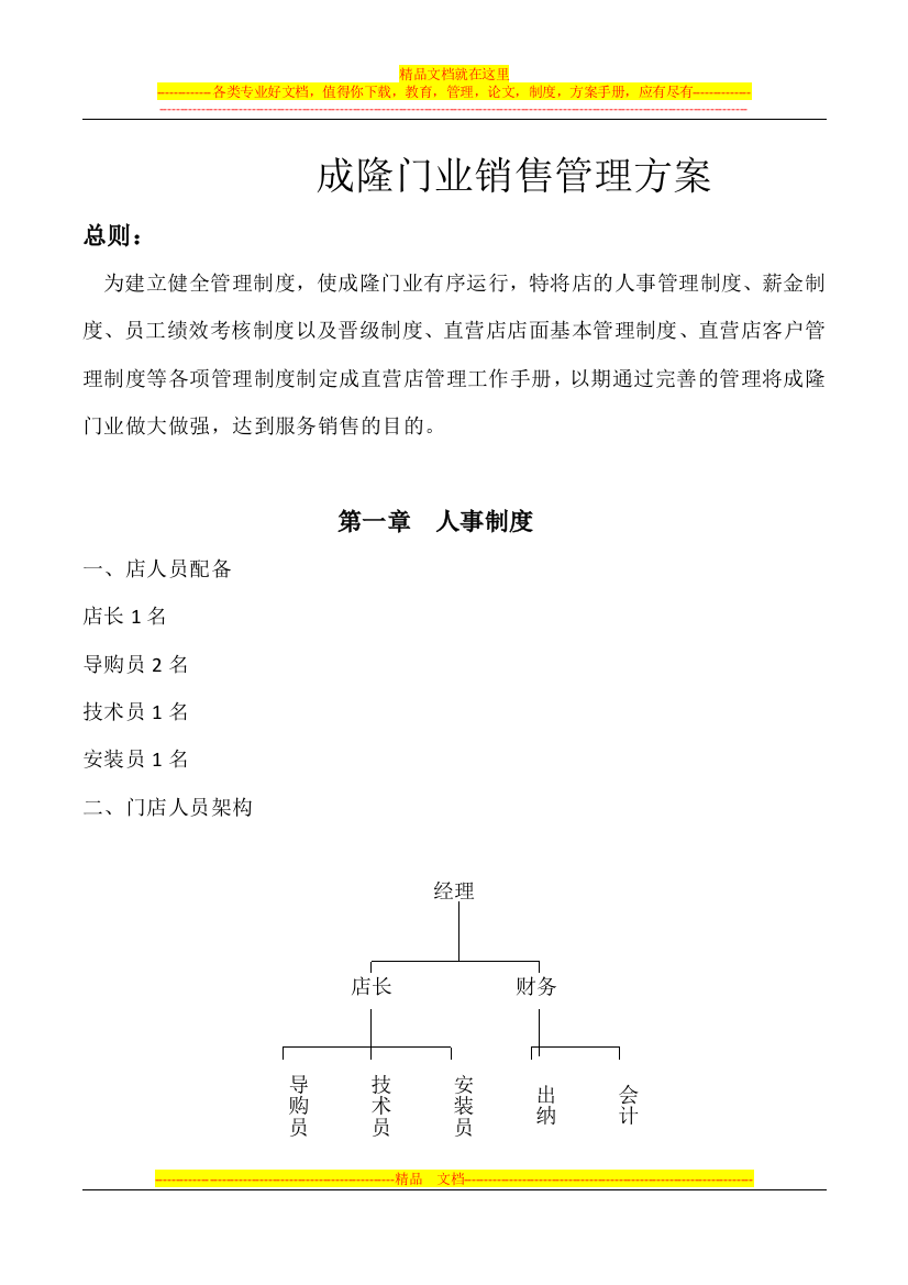 成隆门业管理手册