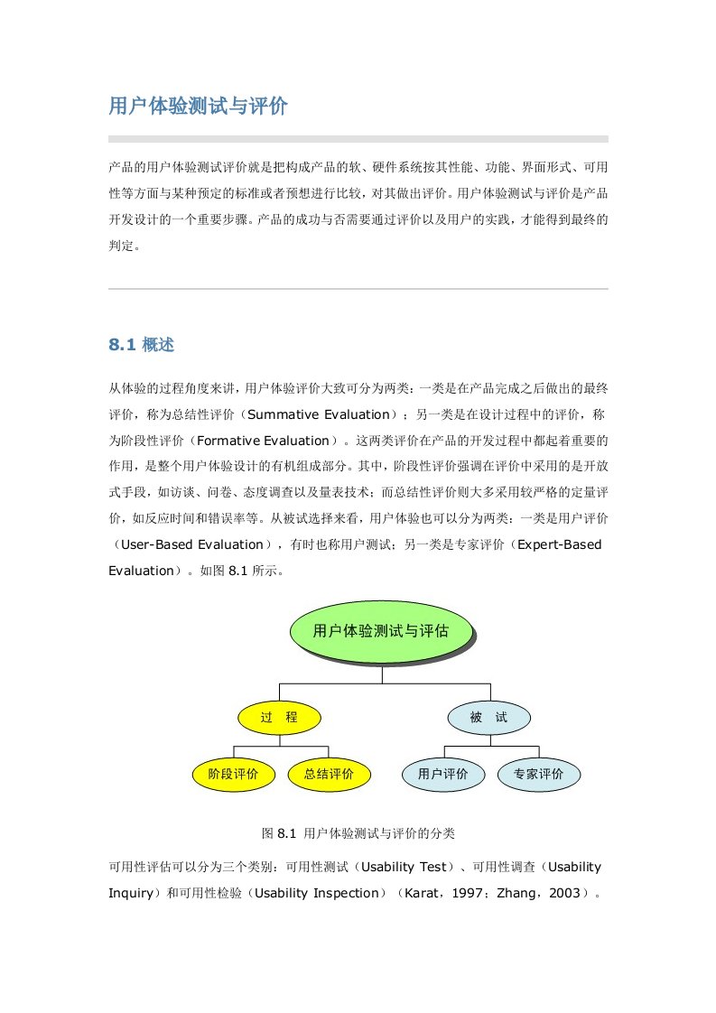 用户体验测试及评价