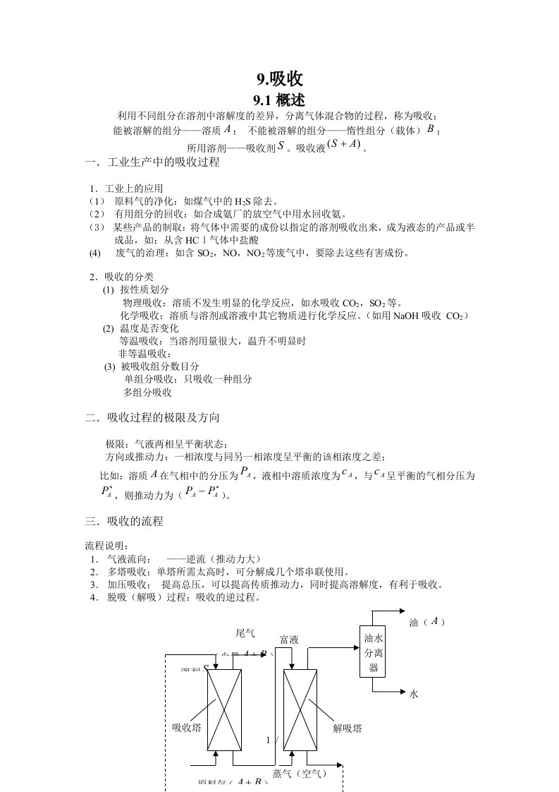 化工原理电子教案第六章气体吸收