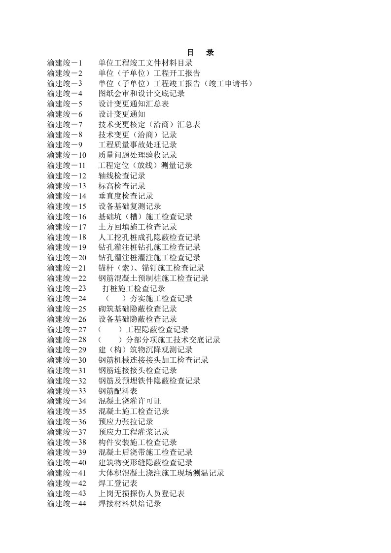 渝建竣资料全套表格