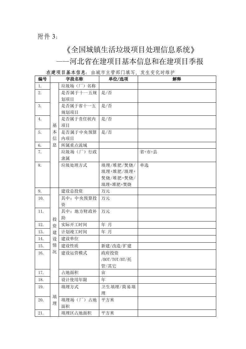 项目管理-全国城镇生活垃圾项目处理信息系统——河北省在建项目基本信