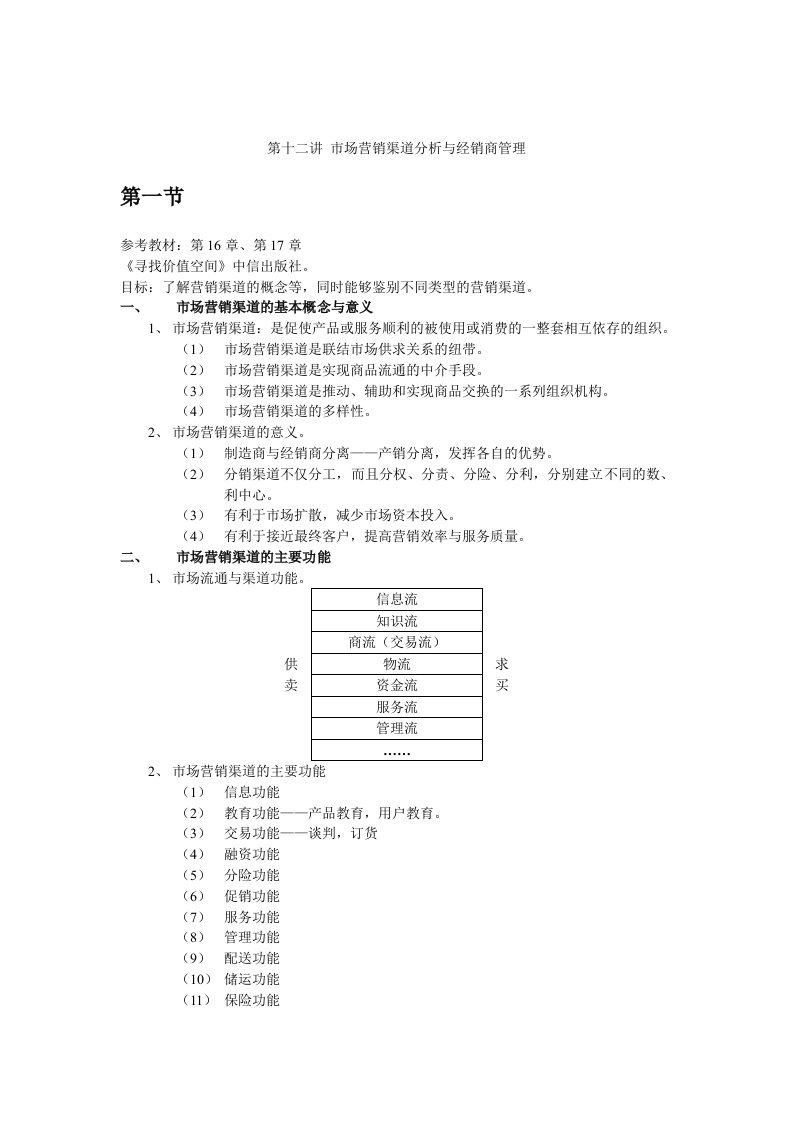 【经管励志】第十二讲营销渠道分析与经销商管理