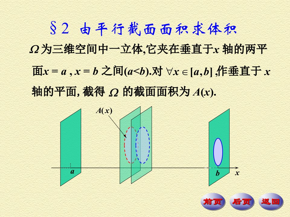 平行截面面积求体积