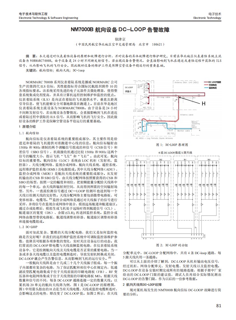 NM7000B航向设备DC-LOOP告警故障