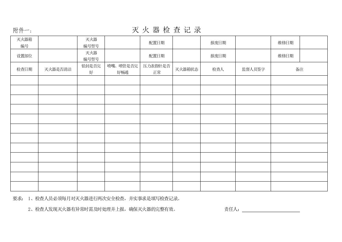 消防设施检查记录表