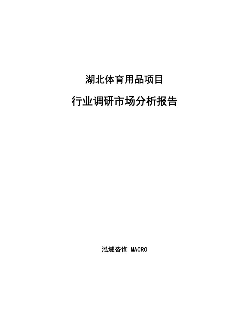 湖北体育用品项目行业调研市场分析报告