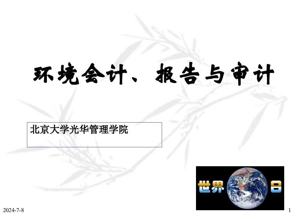 环境会计、报告与审计