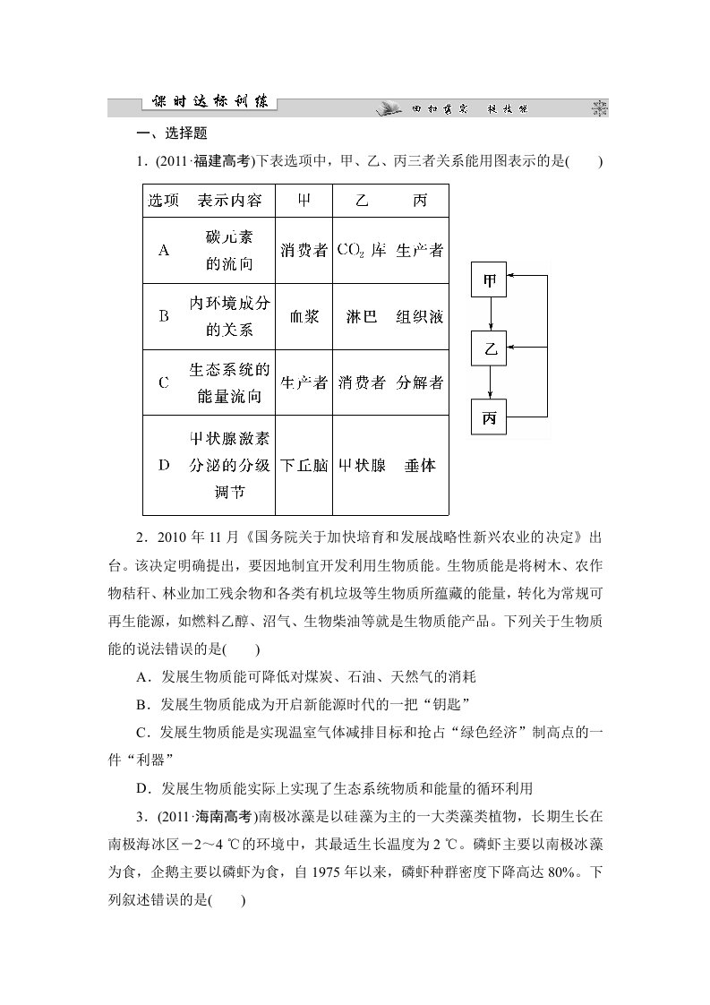 生物第一部分专题六